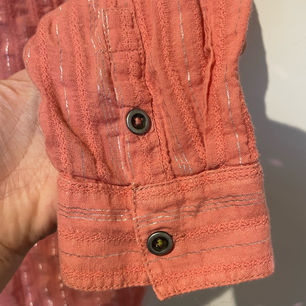 Pilcro Salmon Pink Button-Down Blouse Shirt - Picture 10 of 10